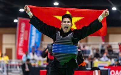 CỰU SINH VIÊN NGUYỄN DUY TUYẾN XUẤT SẮC GIÀNH HUY CHƯƠNG VÀNG LẦN THỨ 5 LIÊN TIẾP TẠI ĐẤU TRƯỜNG PENCAK SILAT SEA GAMES 33